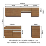 Cocina Integral 260cm Marrón Glamy 04