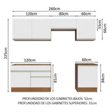 Cocina Integral 260cm Marrón/Blanco Glamy 05
