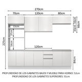 Cocina Integral 270cm Blanco Glamy 02