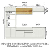 Cocina Integral 270cm Blanco Glamy 10