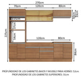 Cocina Integral 270cm Marrón Glamy 10