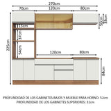 Cocina Integral 270cm Marrón/Blanco Glamy 10