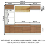 Cocina Integral 270cm Blanco/Marrón Glamy 10