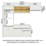 Cocina Integral 270cm Blanco Glamy 11