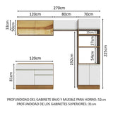 Cocina Integral 270cm Marrón/Blanco Glamy 12