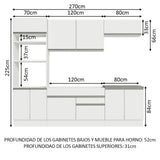 Cocina Integral 270cm Blanco Glamy 13