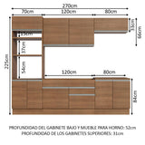Cocina Integral 270cm Marrón Glamy 13