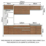 Cocina Integral 270cm Blanco/Marrón Glamy 13