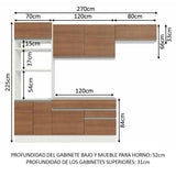 Cocina Integral 270cm Blanco/Marrón Glamy 14