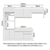 Cocina Integral 270cm Blanco Glamy 15