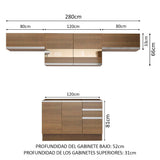 Cocina Integral 280cm Marrón Glamy 01