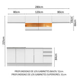 Cocina Integral 280cm Blanco Glamy 02