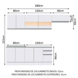 Cocina Integral 280cm Blanco Glamy 03