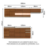 Cocina Integral 280cm Marrón Glamy 03
