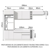 Cocina Integral 290 cm Blanco Safira 04