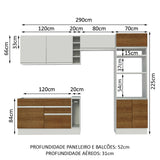 Cocina Integral 290cm Blanco/Marrón/Blanco Cristal 09