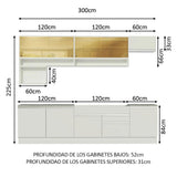 Cocina Integral 300cm Blanco Glamy 01