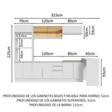 Cocina Integral 315 cm Blanco Glamy 01