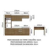 Cocina Integral 315cm Marrón Glamy 02