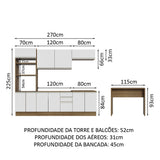 Cocina Integral 315cm Marrón/Blanco Glamy 02