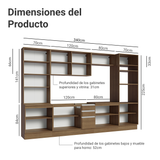 Cocina Integral 340cm Marrón Glamy 01