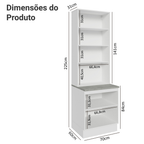 Kit Gabinete Bajo 2 Puertas y Vitrina 70 cm Blanco/Negro Lux Madesa