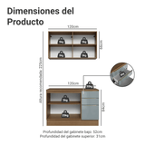 Cocina Integral 120 cm Marrón/Gris Lux Madesa 01