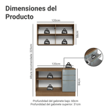 Cocina Compacta 120 x 60 cm Marrón/Gris Lux Madesa 02