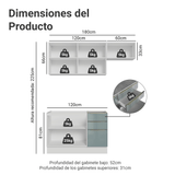 Cocina Integral 180 cm Blanco/Gris Lux Madesa 02