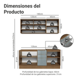 Cocina Compacta 180 x 60 cm Marrón/Gris Lux Madesa 05
