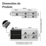 Cocina Integral 200 cm Blanco/Negro Lux Madesa 07