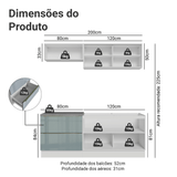 Cocina Integral 200 cm Blanco/Gris Lux Madesa 07