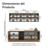 Cocina Integral 240 cm Marrón/Negro Lux Madesa 09