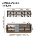 Cocina Integral 240 cm Marrón/Gris Lux Madesa 09