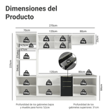 Cocina Integral 270 cm Blanco/Negro Lux Madesa 05