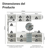 Cocina Integral 270 cm Blanco/Gris Lux Madesa 05