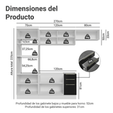 Cocina Integral 270 cm Blanco/Negro Lux Madesa 07
