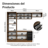 Cocina Integral 270 cm Marrón/Negro Lux Madesa 07