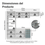 Cocina Integral 270 cm Blanco/Gris Lux Madesa 07