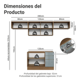 Cocina Integral 280 cm Marrón/Gris Lux Madesa 01