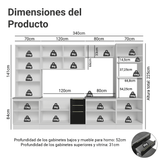 Cocina Integral 340 cm Blanco/Negro Lux Madesa 03
