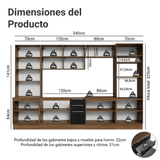 Cocina Integral 340 cm Marrón/Negro Lux Madesa 03