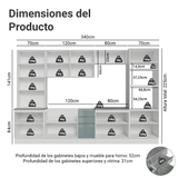 Cocina Integral 340 cm Blanco/Gris Lux Madesa 03