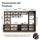 Cocina Integrale 340 x 60 cm Marrón/Negro Lux Madesa 04