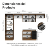 Cocina Integral 350 cm Marrón/Negro Lux Madesa 01