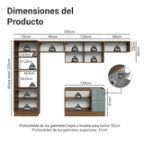 Cocina Integral 350 cm Marrón/Gris Lux Madesa 01