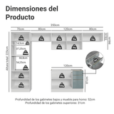 Cocina Integral 350 cm Blanco/Gris Lux Madesa 01