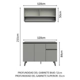 Cocina Compacta 120cm Gris Nice Madesa 02