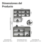Cocina Compacta Flotante 120 cm Gris Nice Madesa