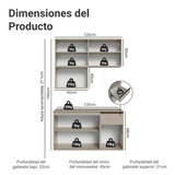 Cocina Integral 120 cm sin Patas Crema Nice 06